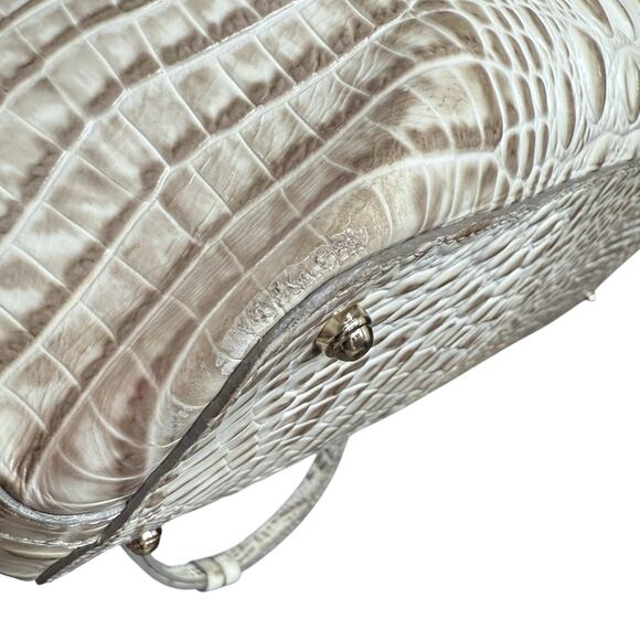 Brahmin Duxbury Satchel Shoulder Bag Beige White Melbourne Croc Embossed Purse‎ - Picture 10 of 16